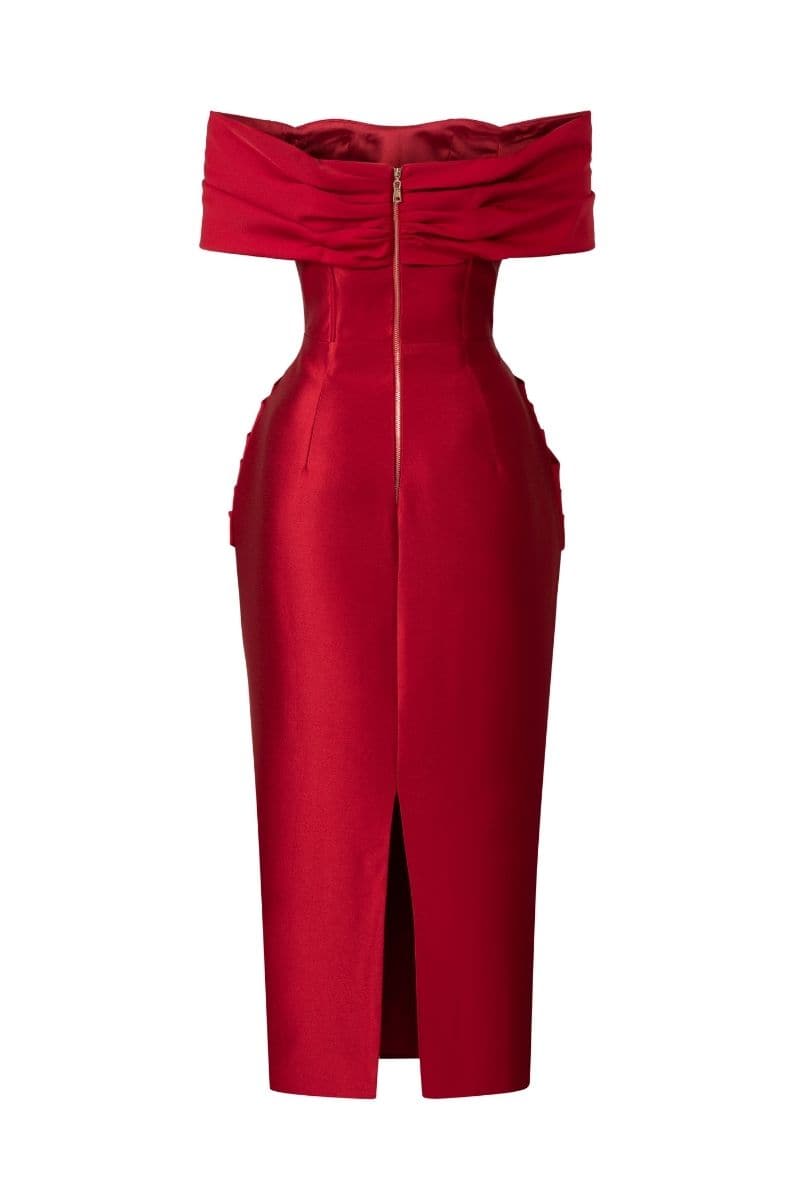JAIME TAFFETA CORSET MIDI DRESS | 21Six | CULT MIA
