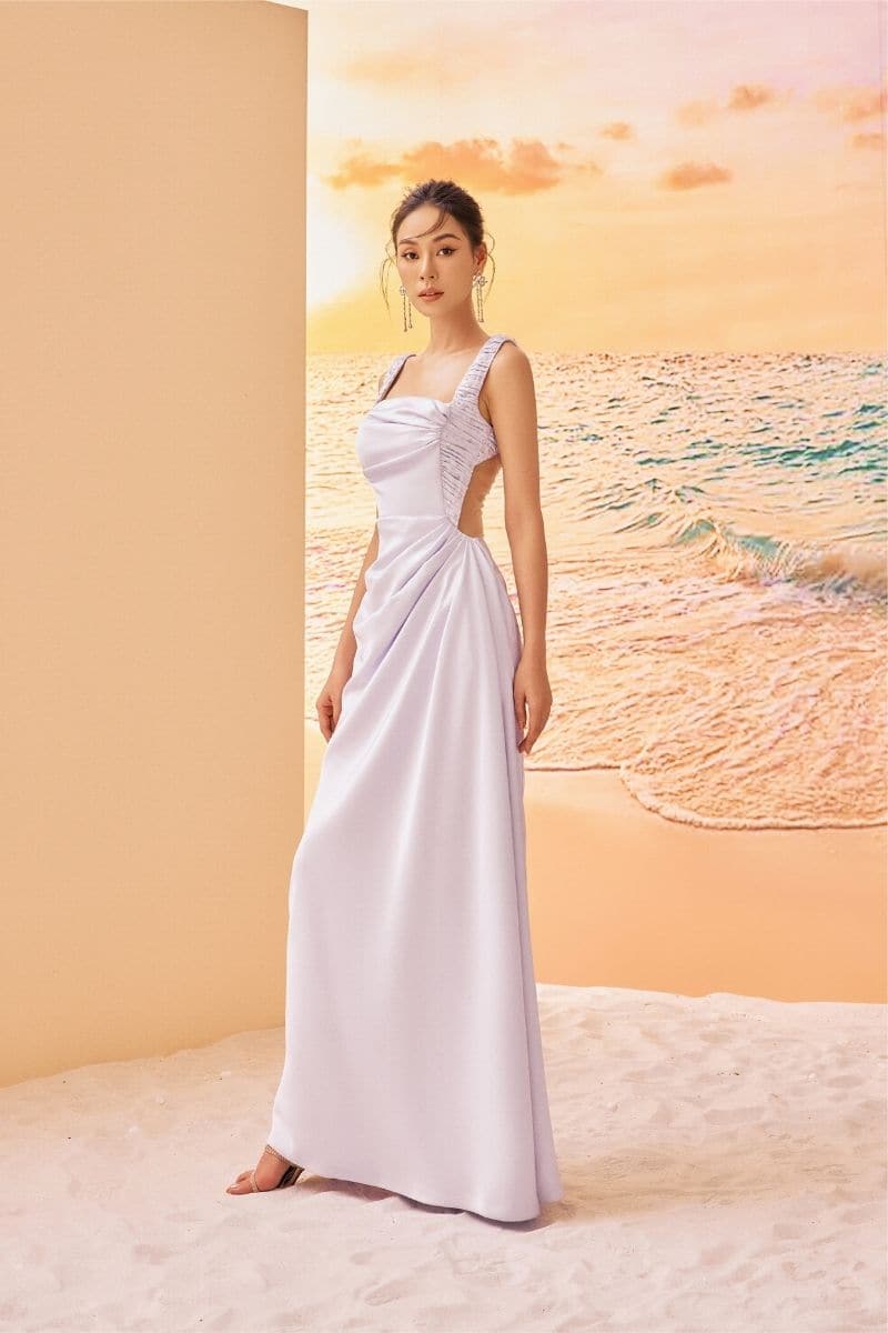 VERI PERI LEILA SILK SATIN ASYMMETRIC EVENING DRESS | 21Six | CULT MIA