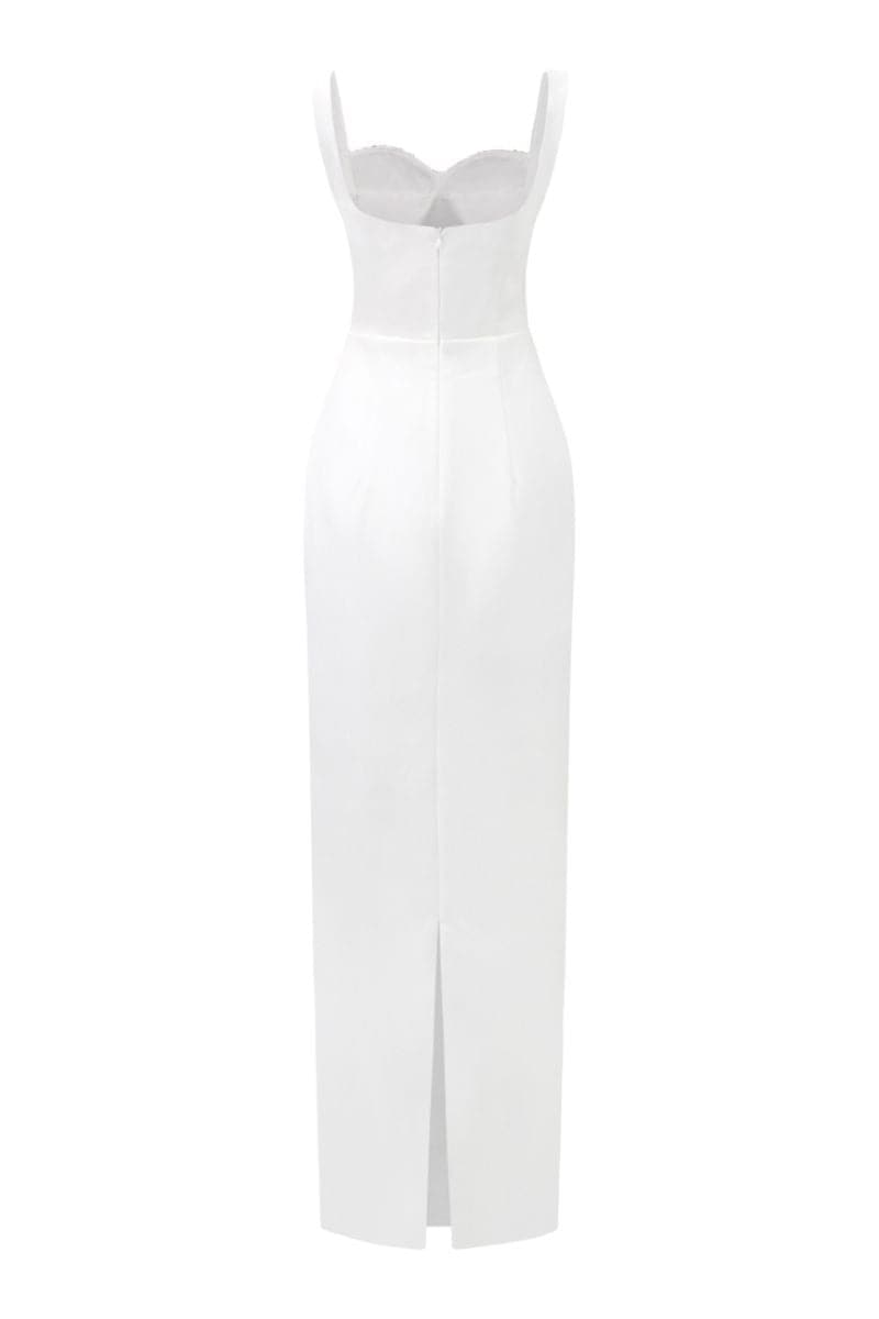 WHITE JENSEN CRYSTAL BODYCON DRESS | 21Six | CULT MIA