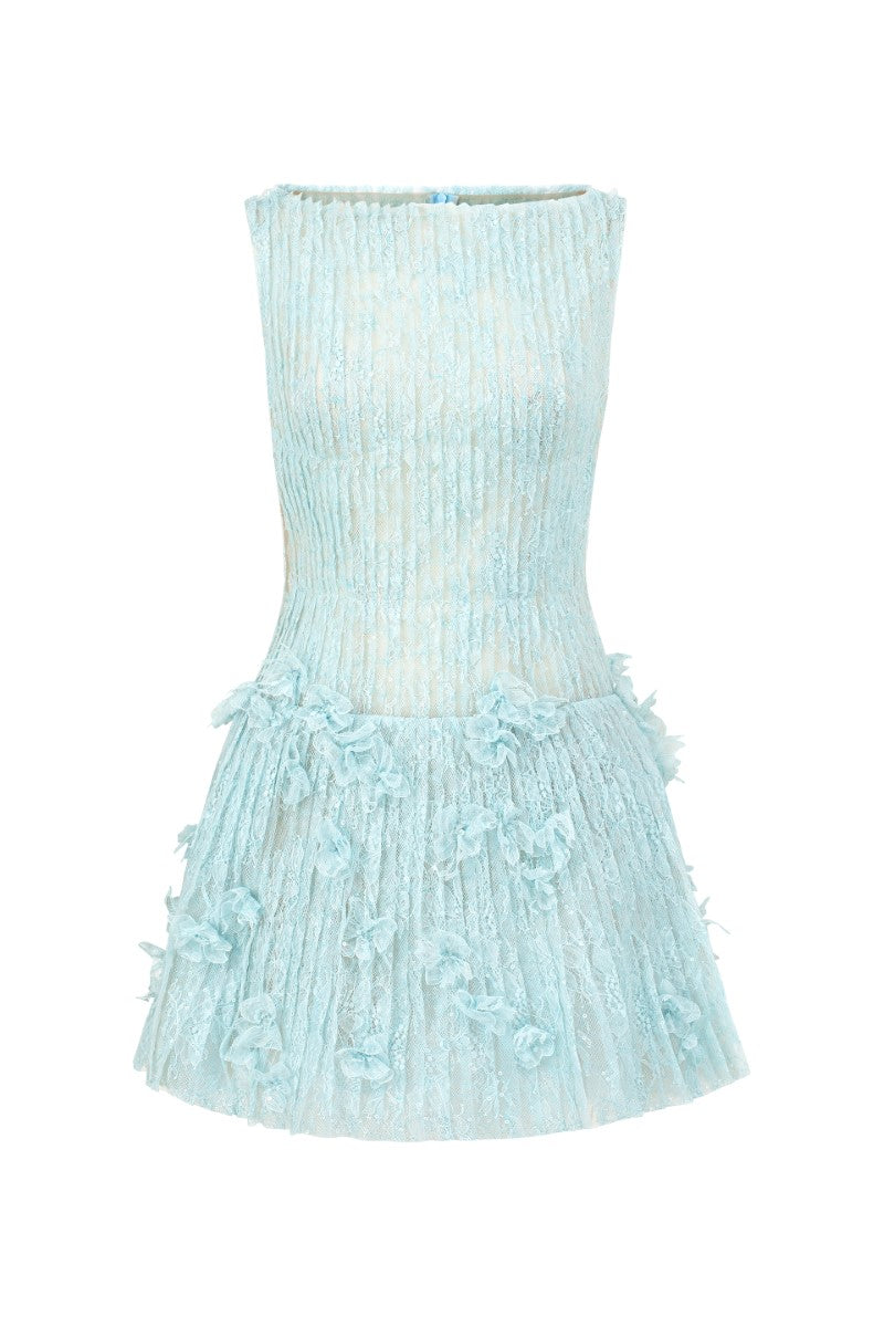 FLAVIA LACE DRESS IN AQUA - CULT MIA