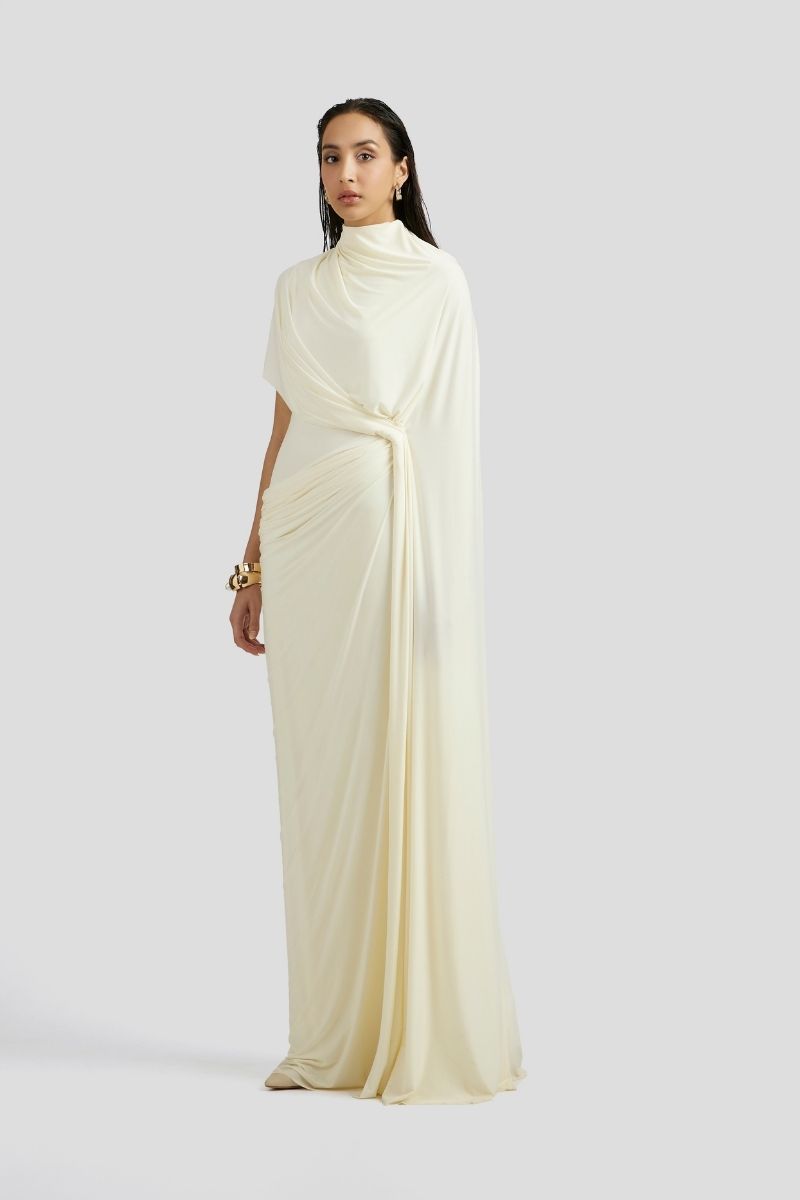 LUCIANA MAXI DRESS IN OFF WHITE - CULT MIA