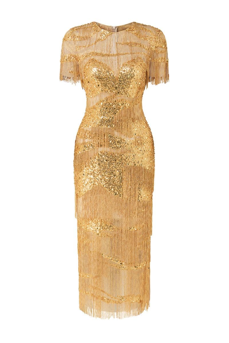LITA SUNRISE BEADED MIDI DRESS | CULT MIA | Le Thanh Hoa LITA SUNRISE BEADED MIDI DRESS | CULT MIA | Le Thanh Hoa