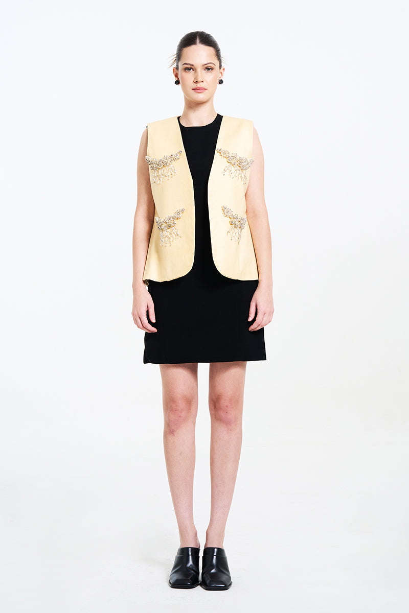 ALORA VEST IN SOFT YELLOW - CULT MIA