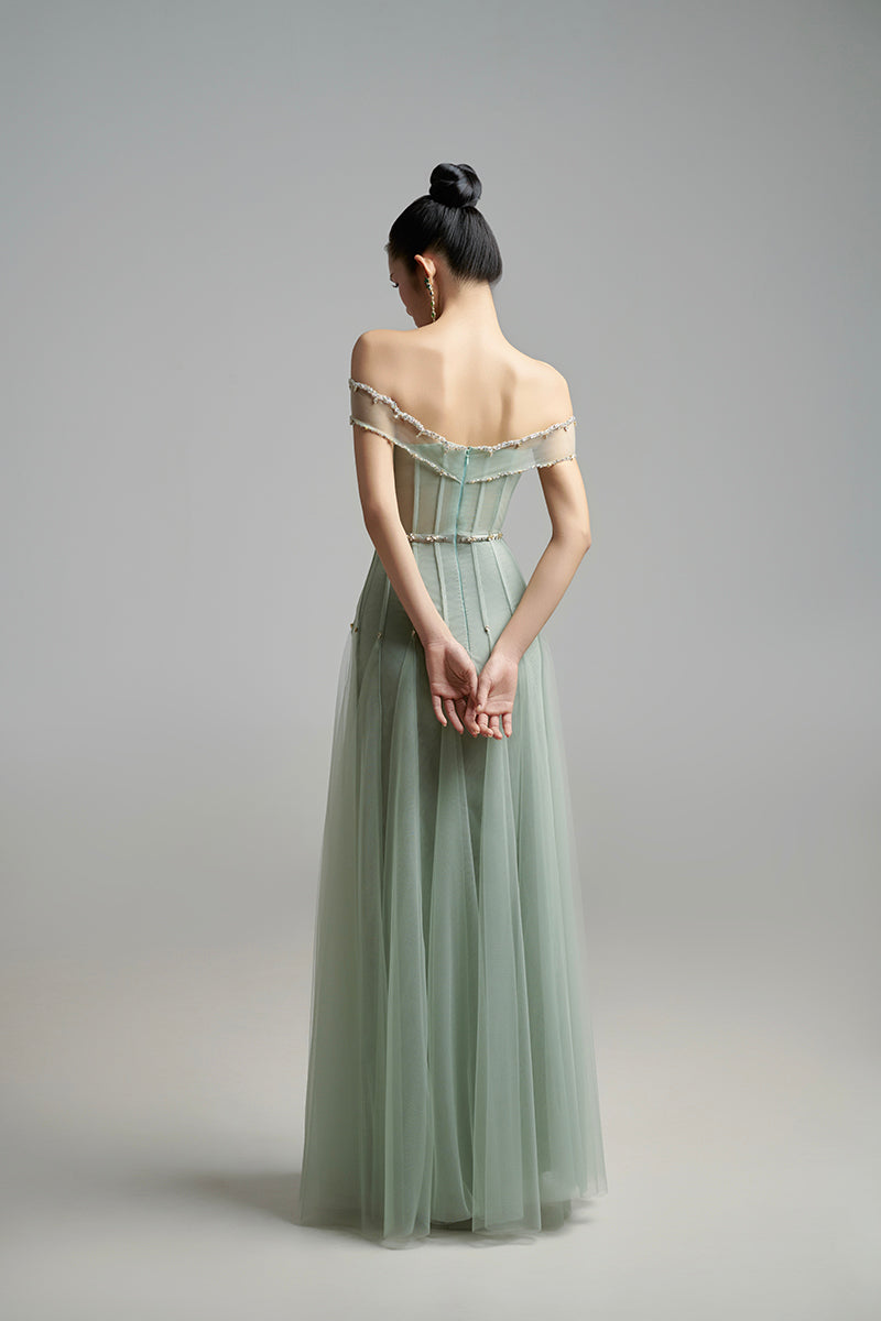 OFF-SHOULDER STONE MAXI DRESS - CULT MIA