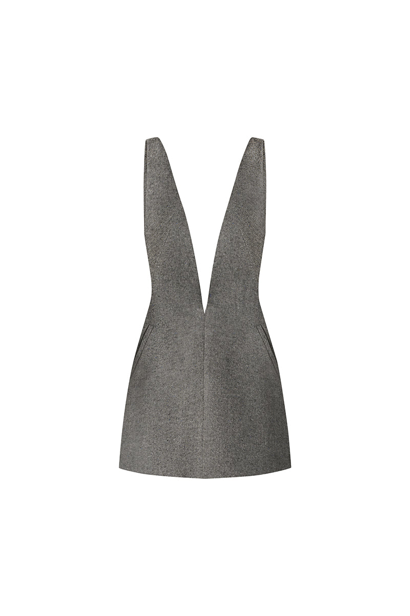 V-NECK TWEED DRESS - CULT MIA