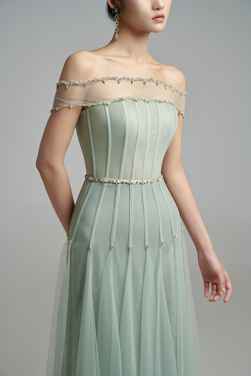 OFF-SHOULDER STONE MAXI DRESS - CULT MIA