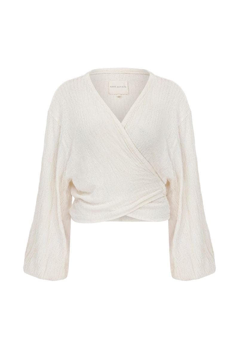 ECRU MIN WRAP TOP - CULT MIA