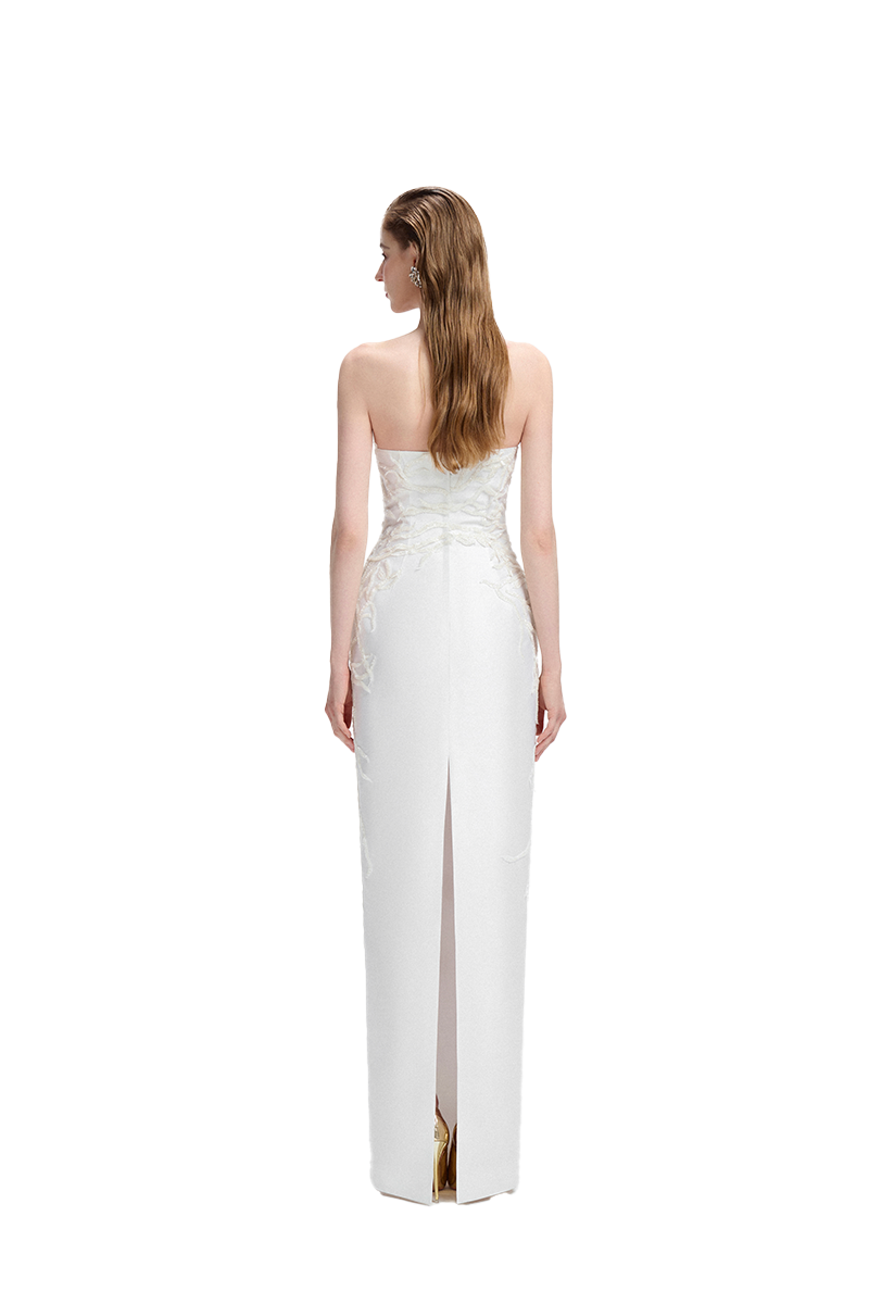 CRYSTAL EMBELLISHED MAXI DRESS WITH SCARF SET - CULT MIA