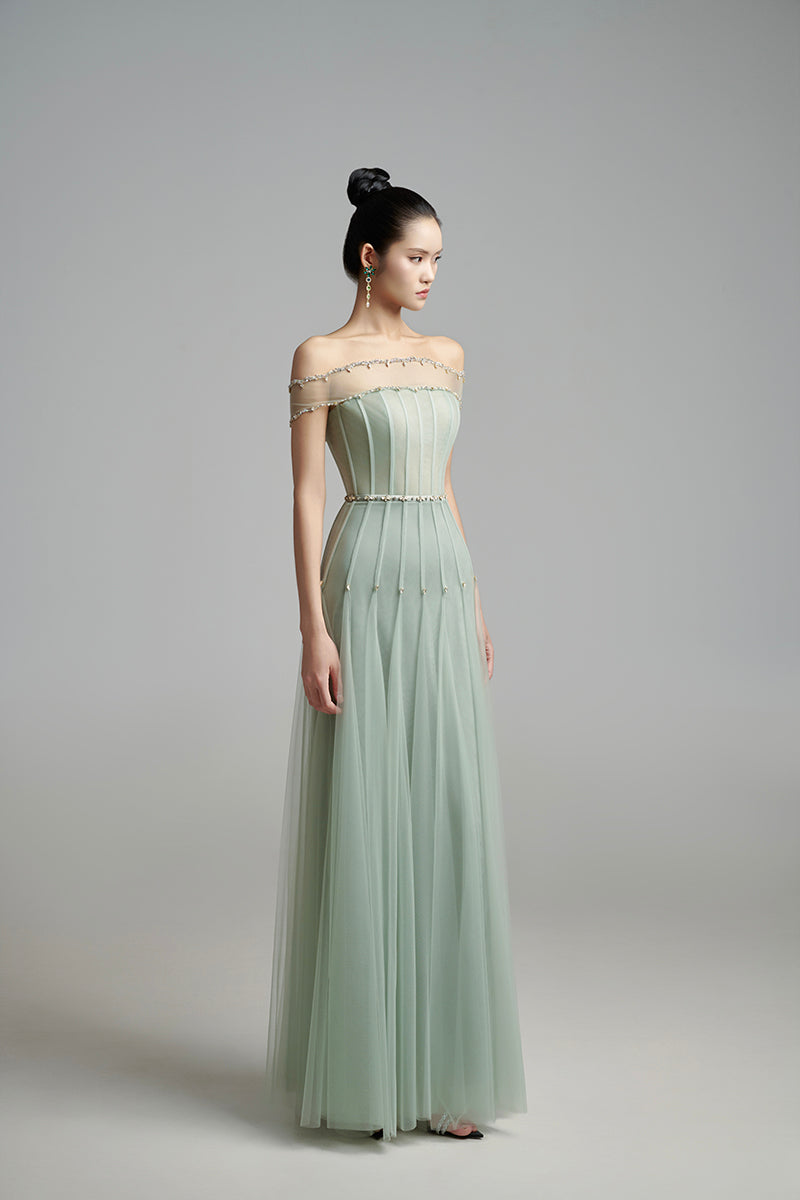 OFF-SHOULDER STONE MAXI DRESS - CULT MIA