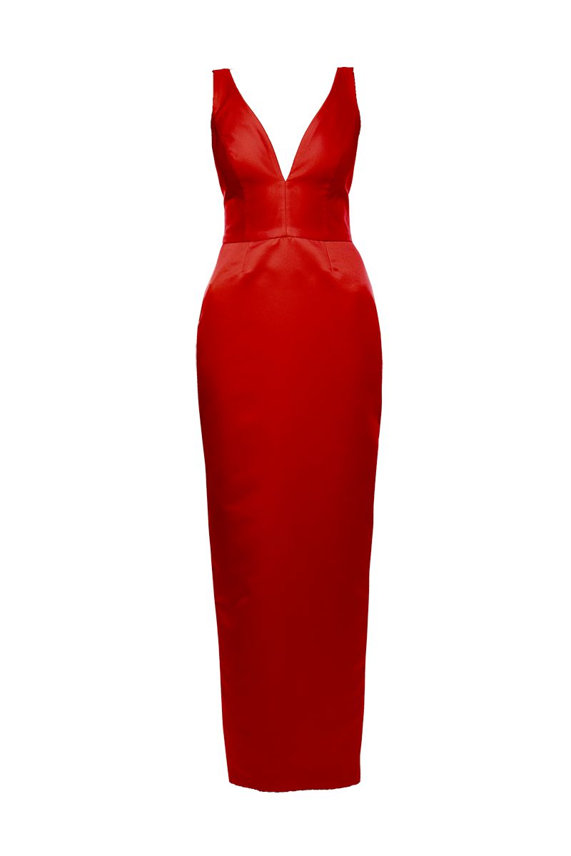 AVA RED MAXI DRESS - CULT MIA