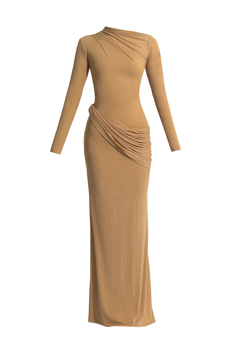 Deme By Gabriella OLGA TAN MAXI DRESS | Cult Mia Deme By Gabriella OLGA TAN MAXI DRESS | Cult Mia