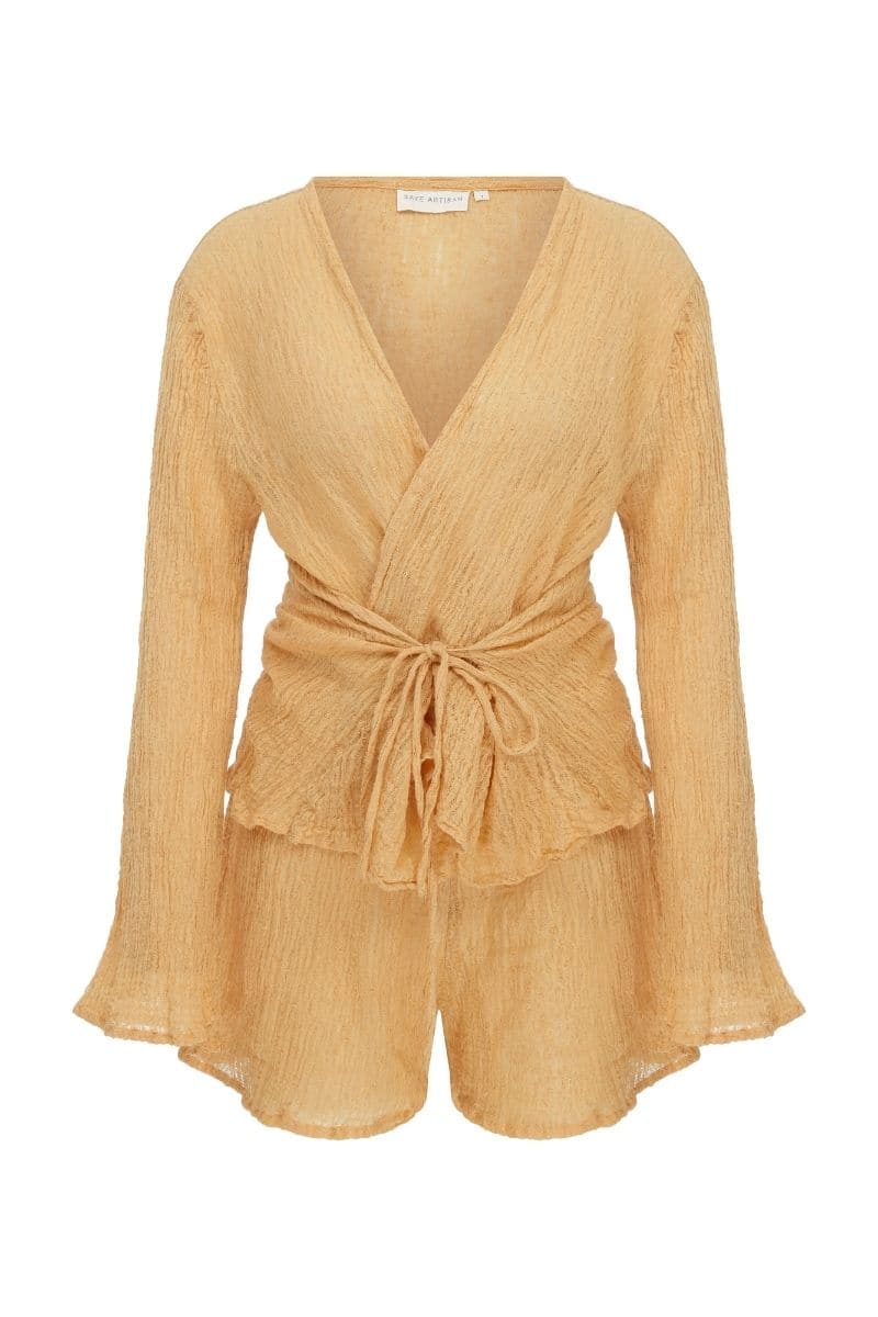 WOOD TRUSH SANDY TOP AND SHORTS SET - CULT MIA