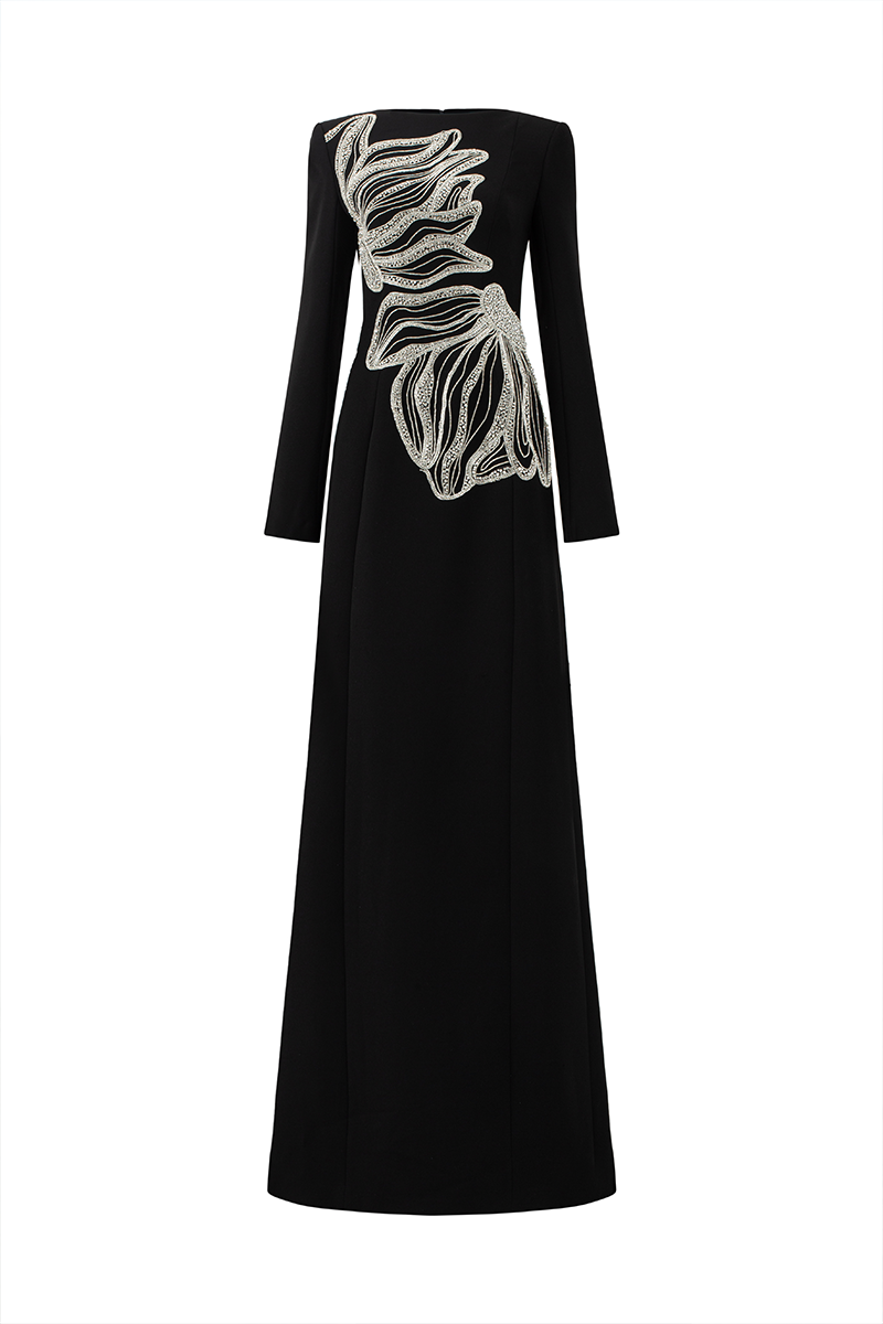 VELVET SATIN GOWN - CULT MIA