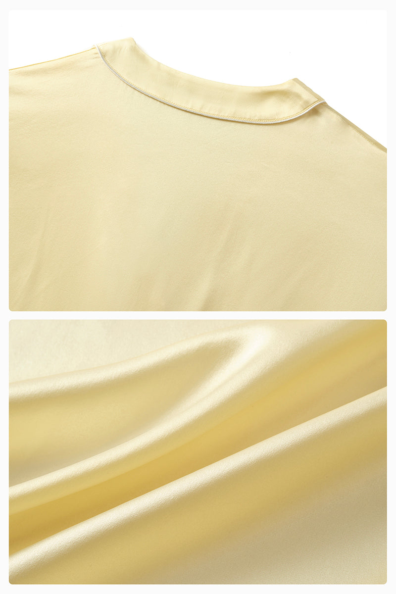 TIMELESS COLLECTION SILK ROBE IN BUTTER YELLOW - CULT MIA