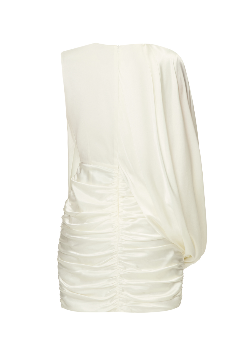IVORY SILK MINI DRESS - CULT MIA