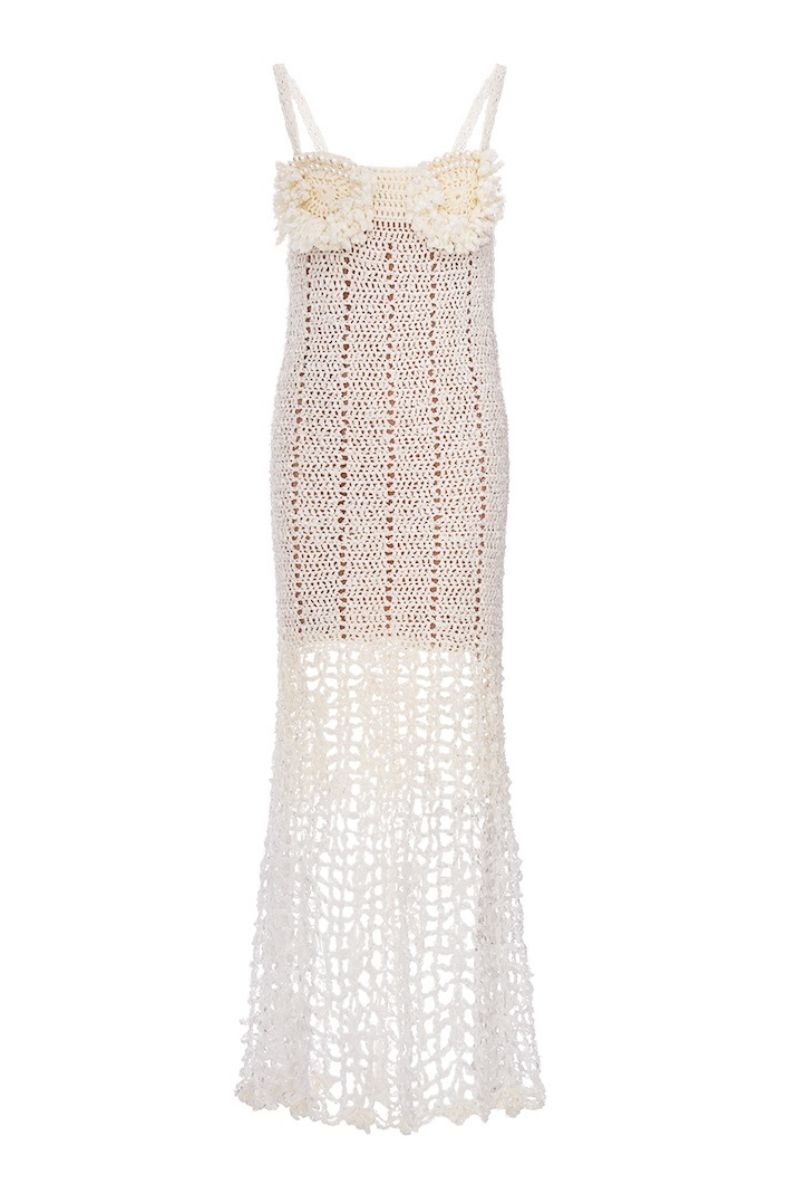 CHRYSANTHEMUM WHITE HANDMADE CROCHET DRESS | CULT MIA | Andreeva CHRYSANTHEMUM WHITE HANDMADE CROCHET DRESS | CULT MIA | Andreeva