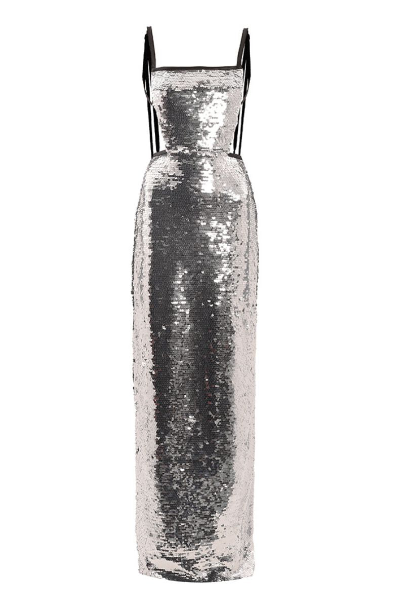 Compte Spain Silver Sequins Long Dress | Cult Mia Compte Spain Silver Sequins Long Dress | Cult Mia