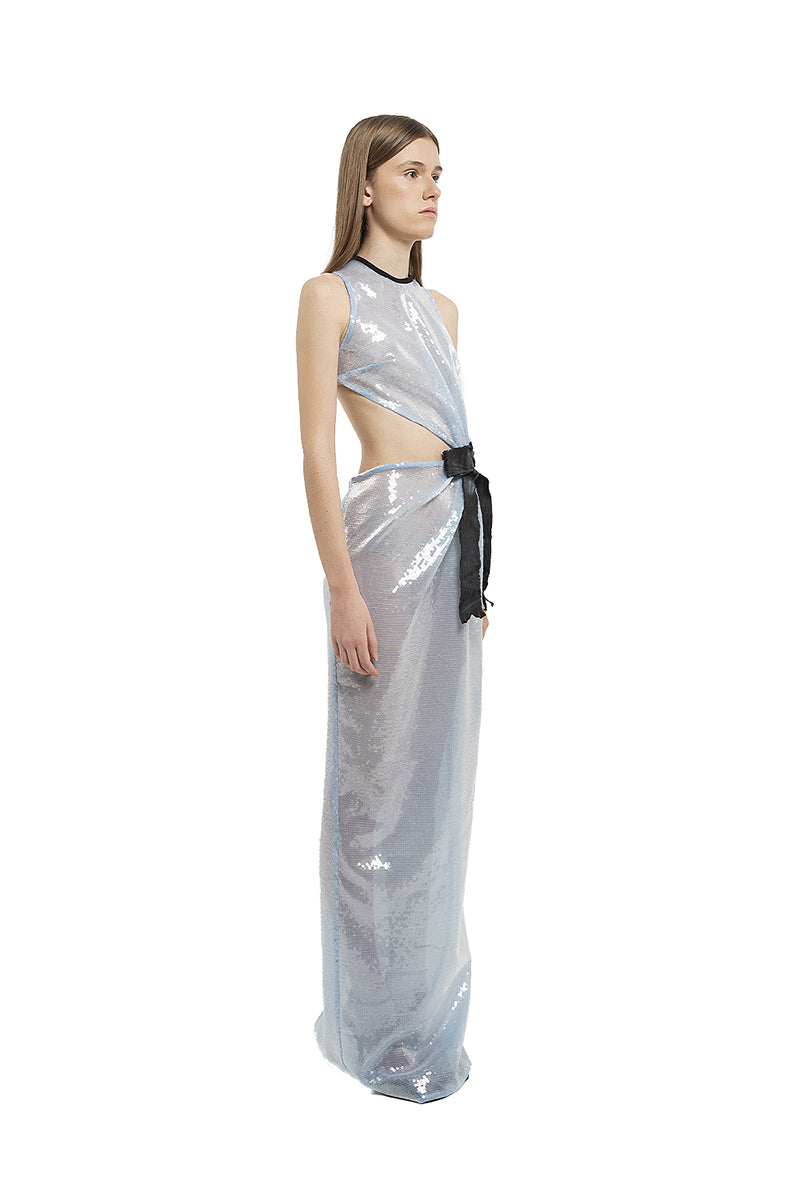 SEQUIN LONG DRESS IN BLUE - CULT MIA