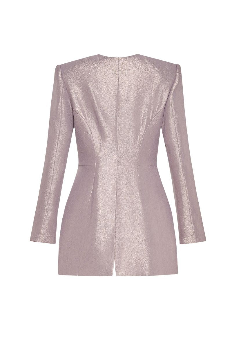 METALIC PRISTINE SCOOP-NECK BLAZER - CULT MIA