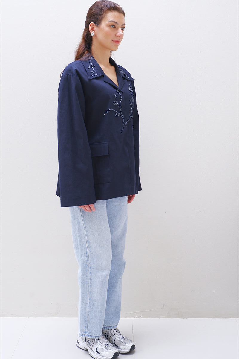 BAYLEAF JACKET IN NAVY - CULT MIA
