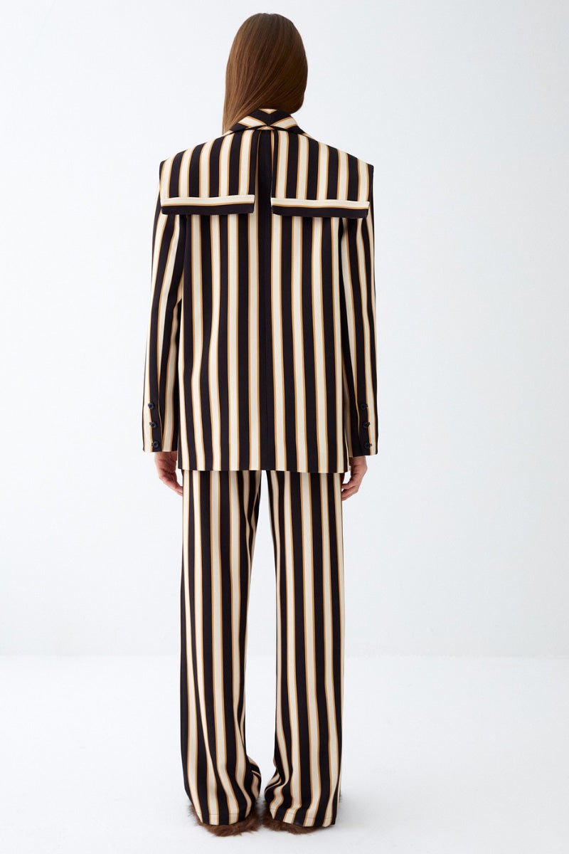 BLAZER IN BROWN-BLACK STRIPED - CULT MIA