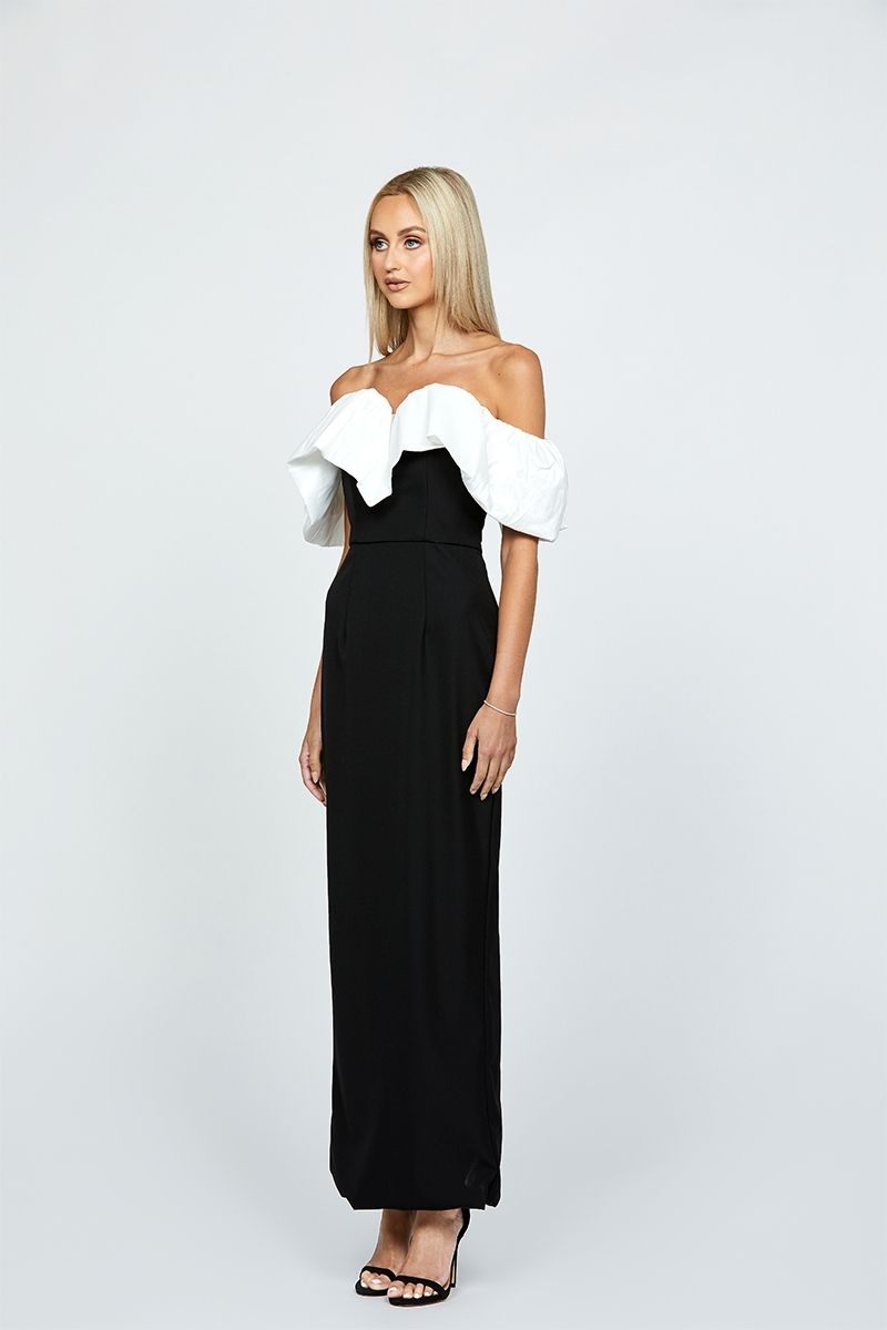 MAXINE OFF SHOULDER RUFFLE MAXI DRESS - CULT MIA