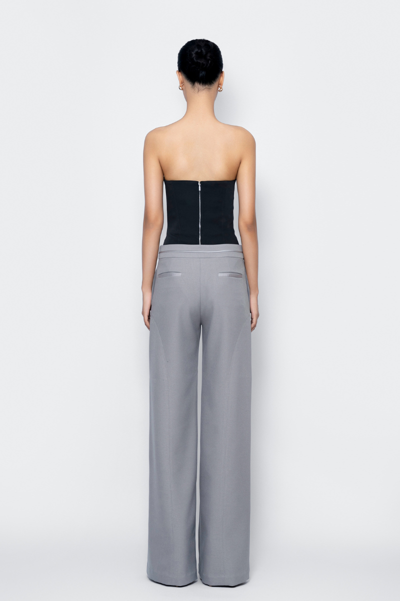 MODERN ELEGANCE JUMPSUIT IN BLACK GRAY - CULT MIA