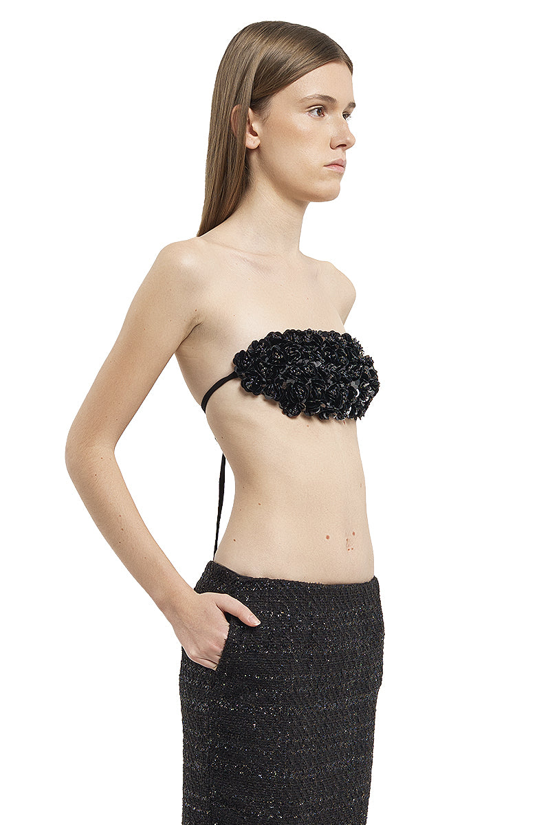 TWEED MIDI SKIRT IN BLACK - CULT MIA