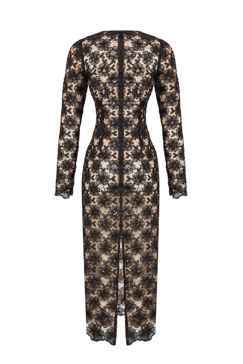 DINA CUT-OUT SEQUINED-TULLE MIDI DRESS - CULT MIA