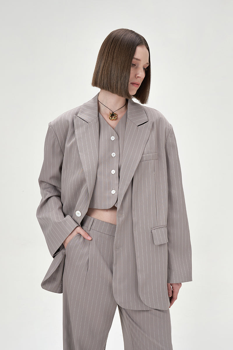 DAWN GRAY OVERSIZED BLAZER - CULT MIA