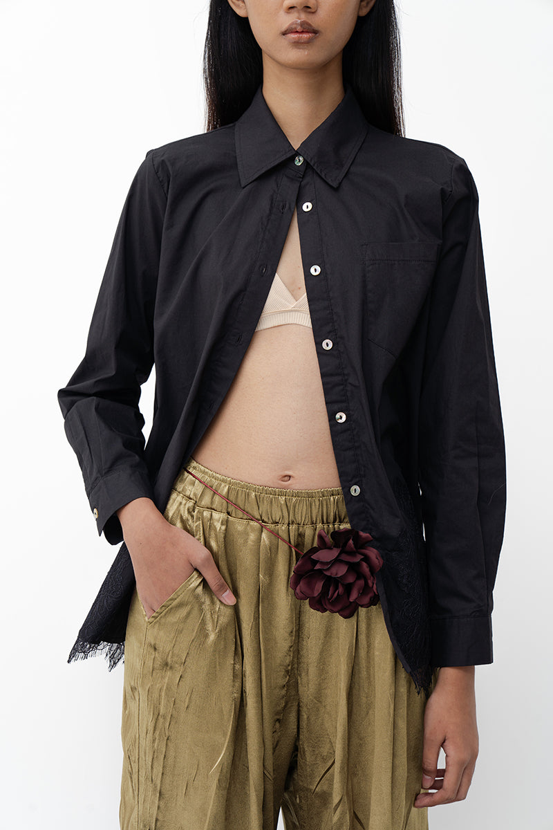 DIANN BLACK RELAXED SHIRT - CULT MIA