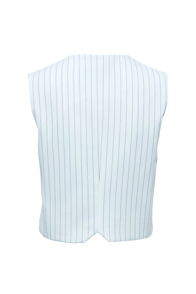 JULES WHITE CROPPED WAISTCOAT - CULT MIA