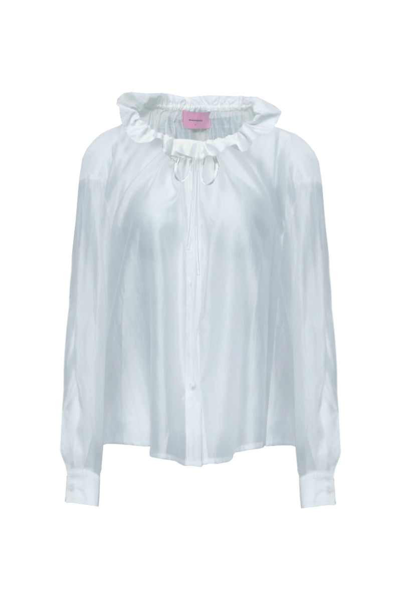 LESTARI WHITE SILK BLEND TOP - CULT MIA