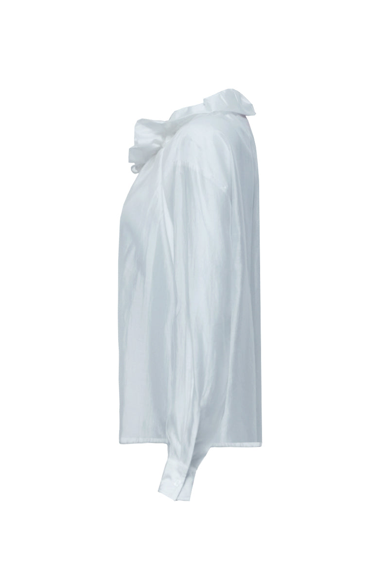 LESTARI WHITE SILK BLEND TOP - CULT MIA