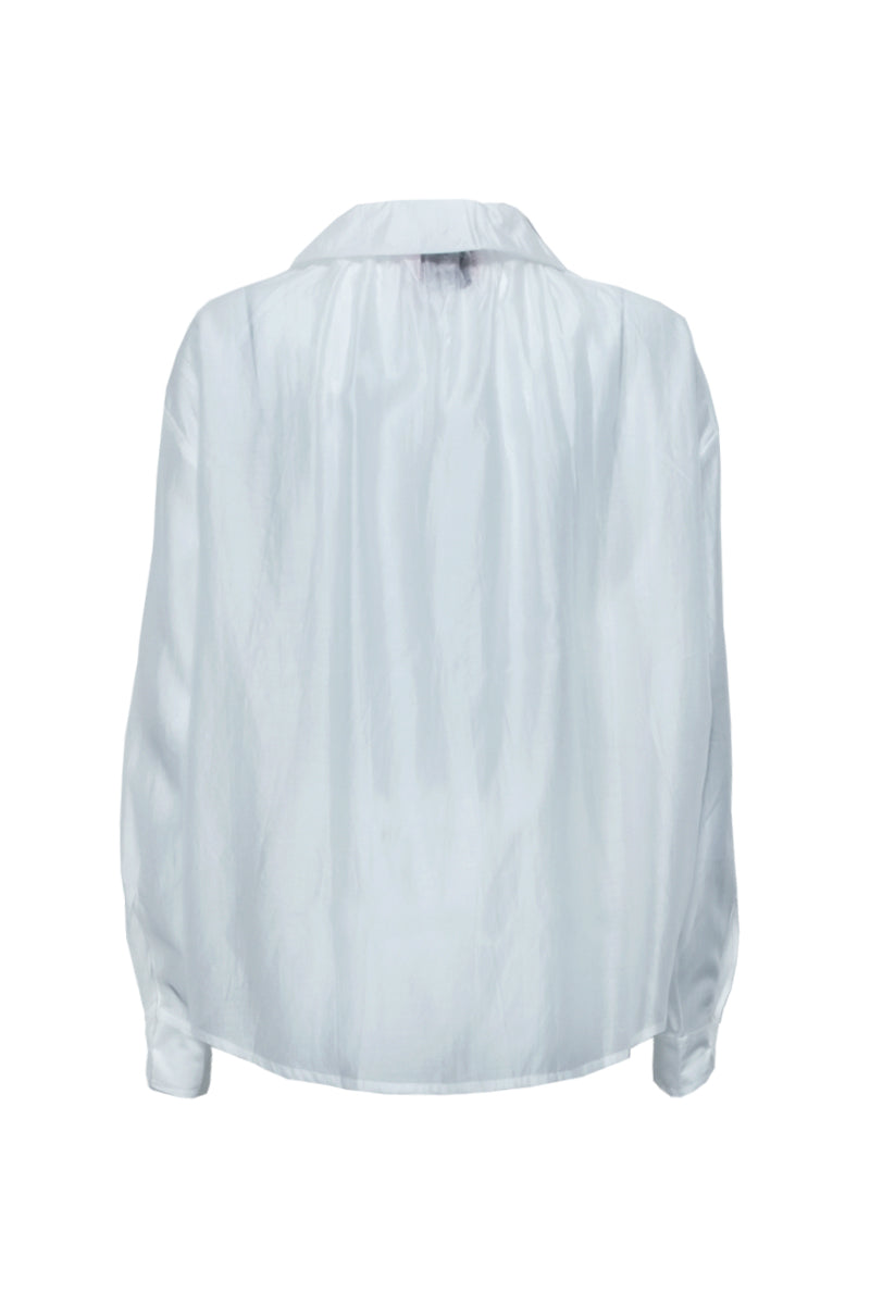 LESTARI WHITE SILK BLEND TOP - CULT MIA