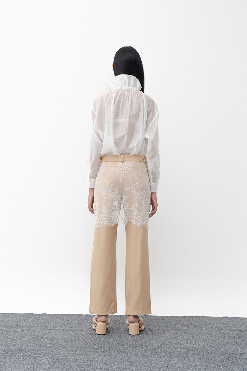 NONA BEIGE STRAIGHT LEG PANTS - CULT MIA