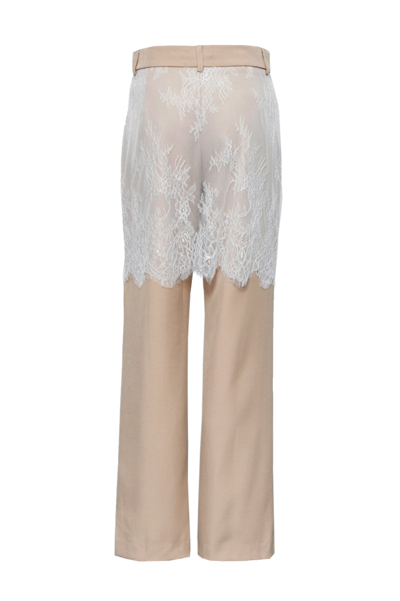 NONA BEIGE STRAIGHT LEG PANTS - CULT MIA