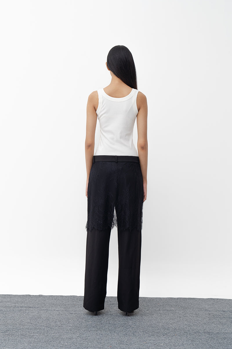 NONA BLACK STRAIGHT LEG PANTS - CULT MIA