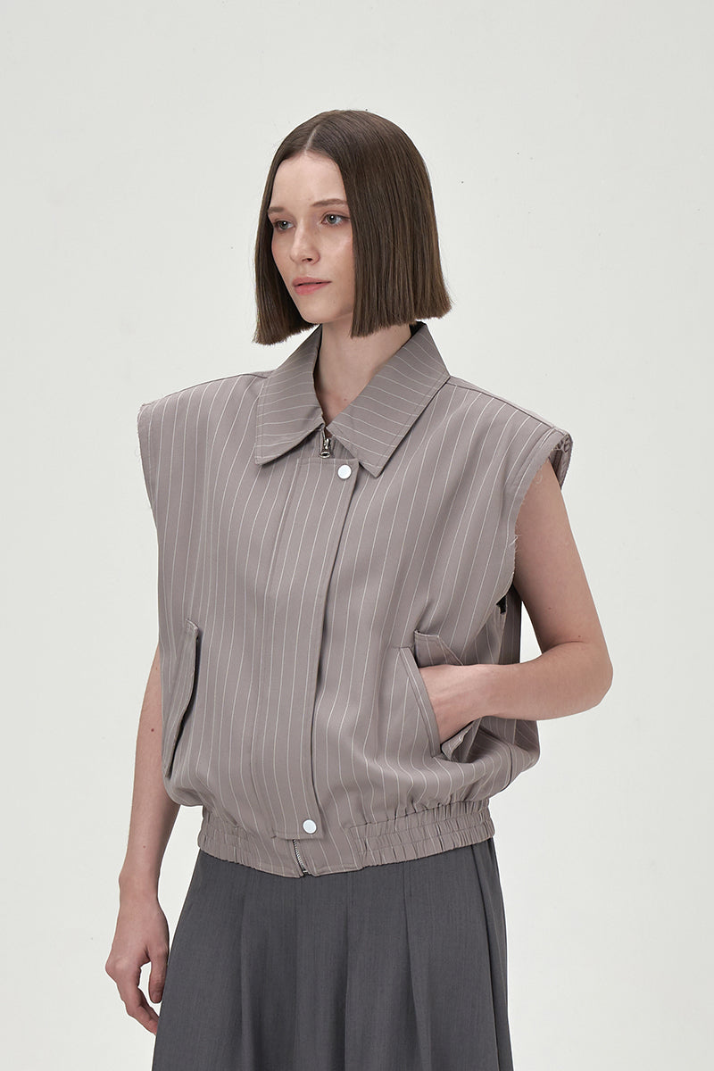 SLOANE STRUCTURED GRAY VEST - CULT MIA