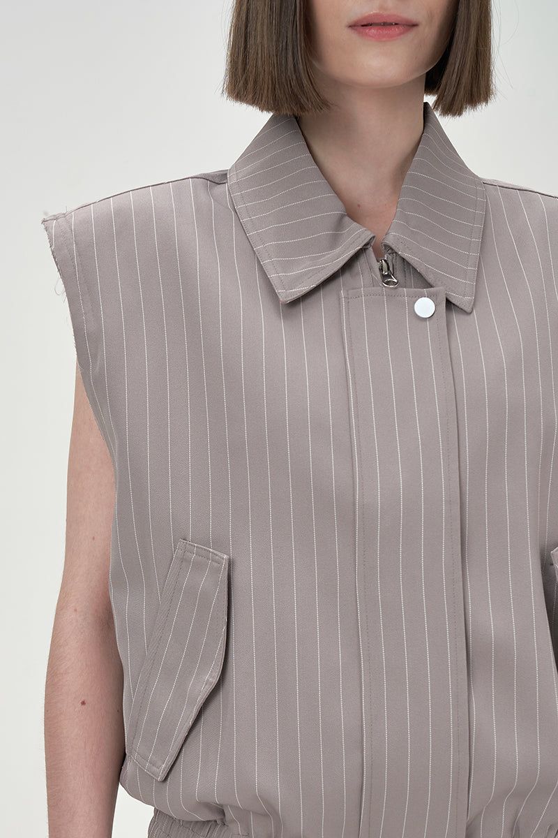SLOANE STRUCTURED GRAY VEST - CULT MIA