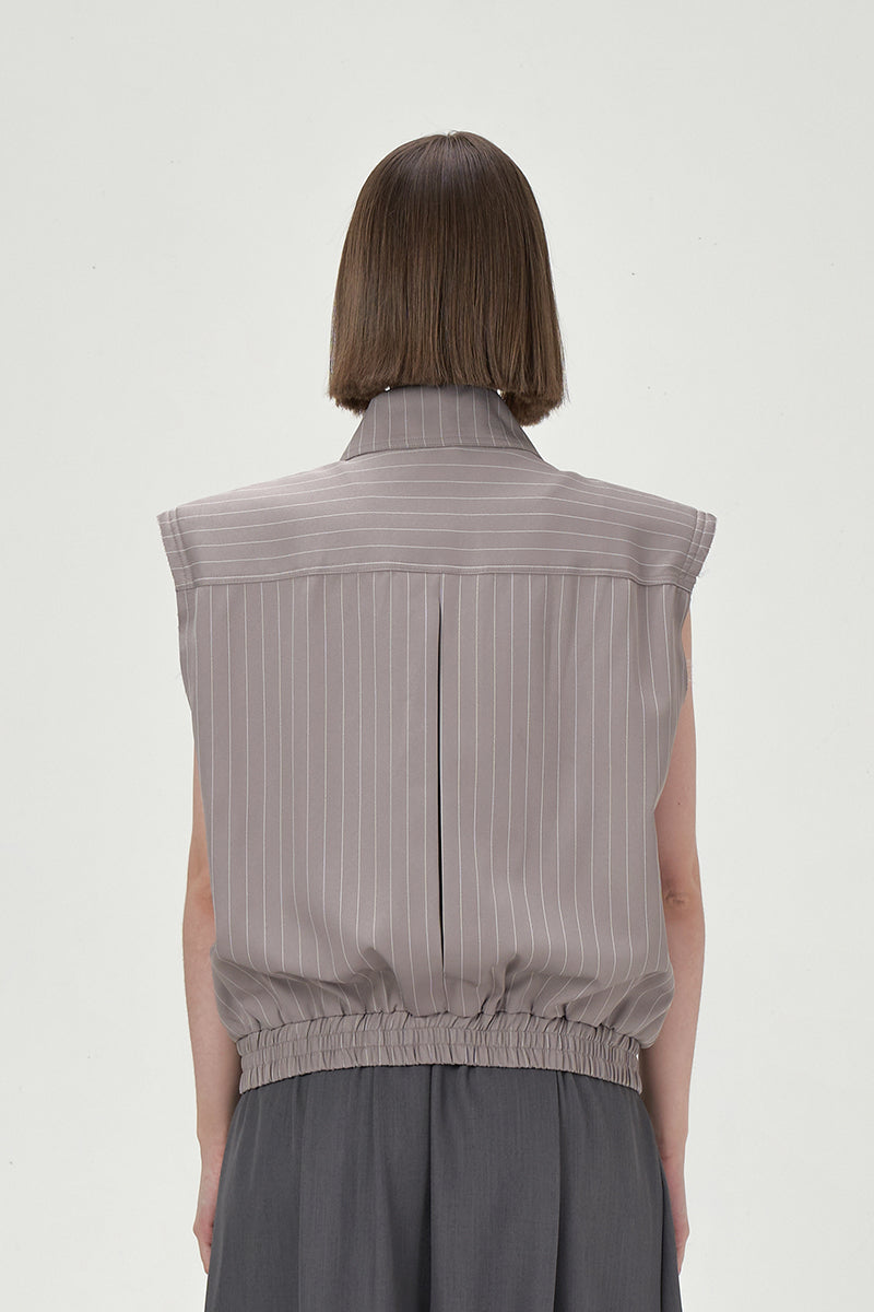 SLOANE STRUCTURED GRAY VEST - CULT MIA