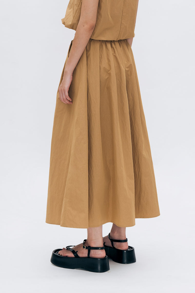 ULSA BROWN MIDI SKIRT - CULT MIA