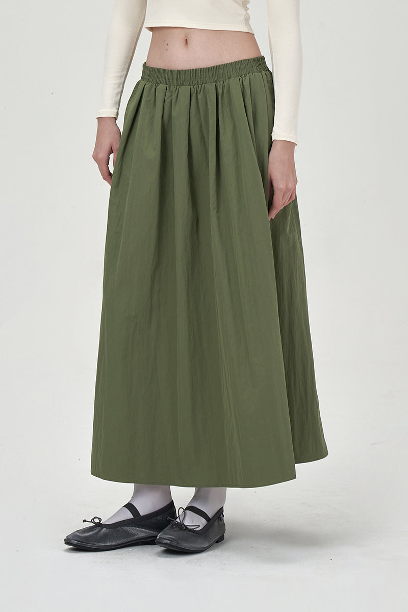 ULSA GREEN MIDI SKIRT - CULT MIA