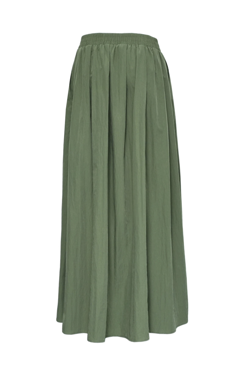 ULSA GREEN MIDI SKIRT - CULT MIA