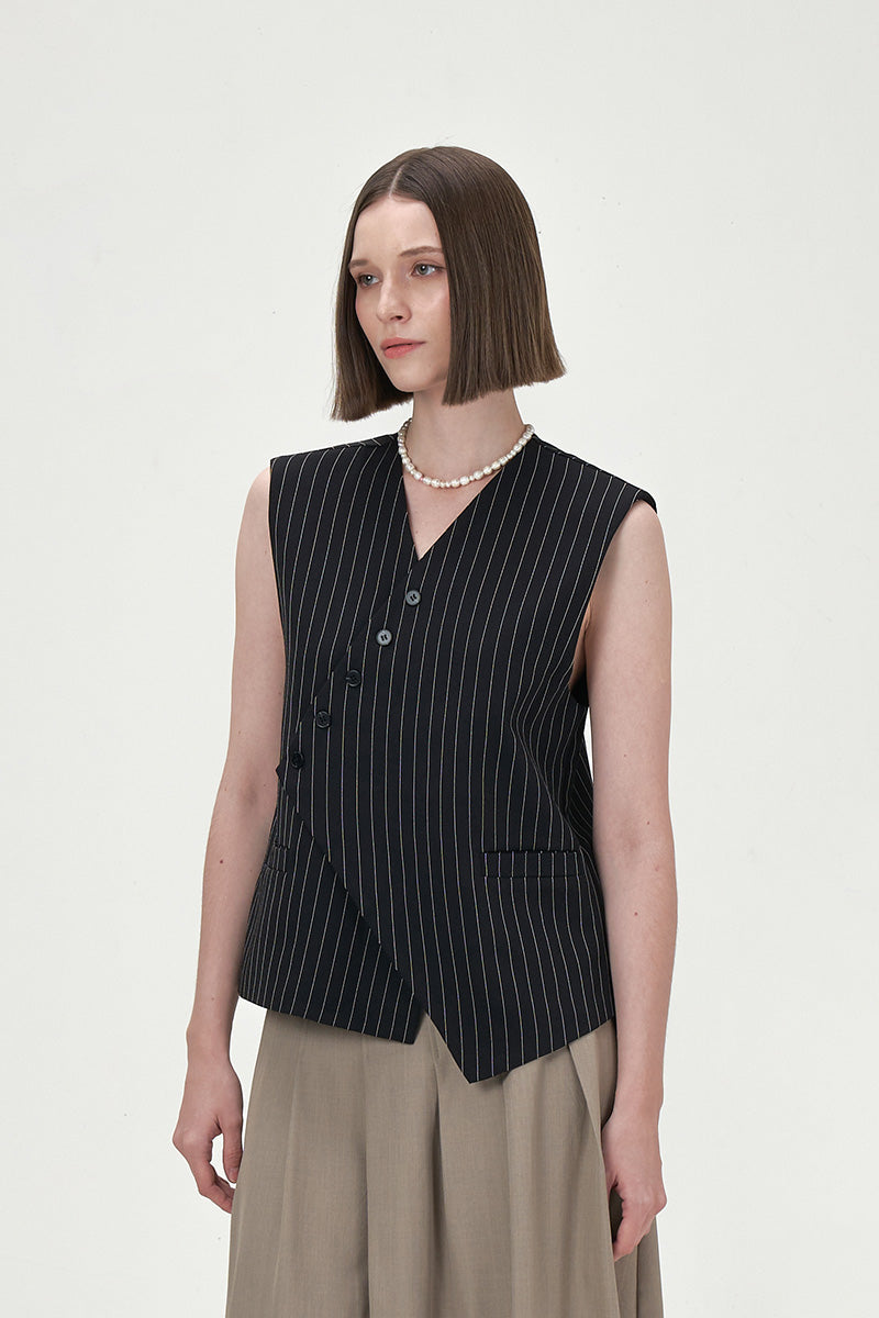 VIVIEN TAILORED BLACK WAISTCOAT - CULT MIA