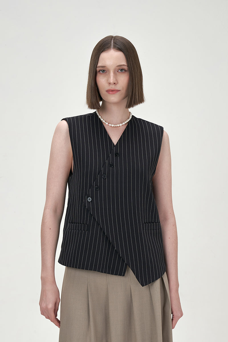 VIVIEN TAILORED BLACK WAISTCOAT - CULT MIA
