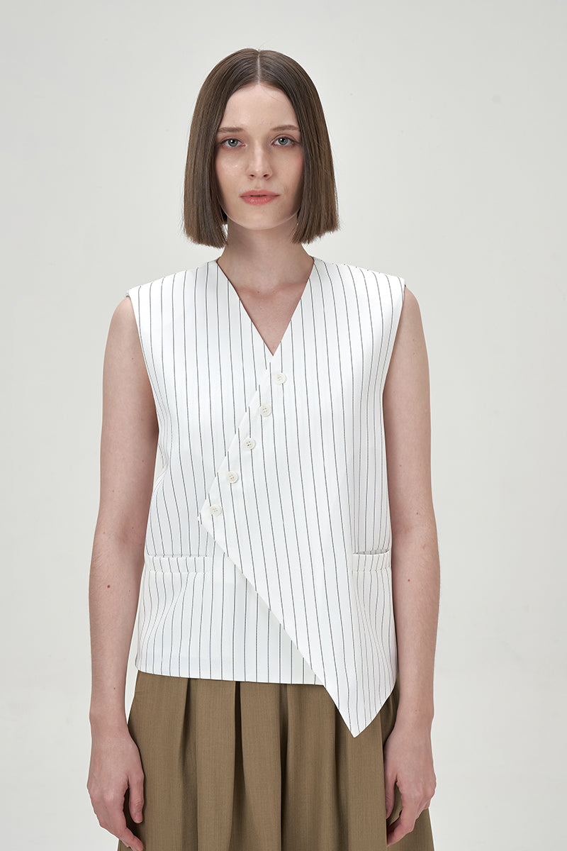 VIVIEN TAILORED WHITE WAISTCOAT - CULT MIA