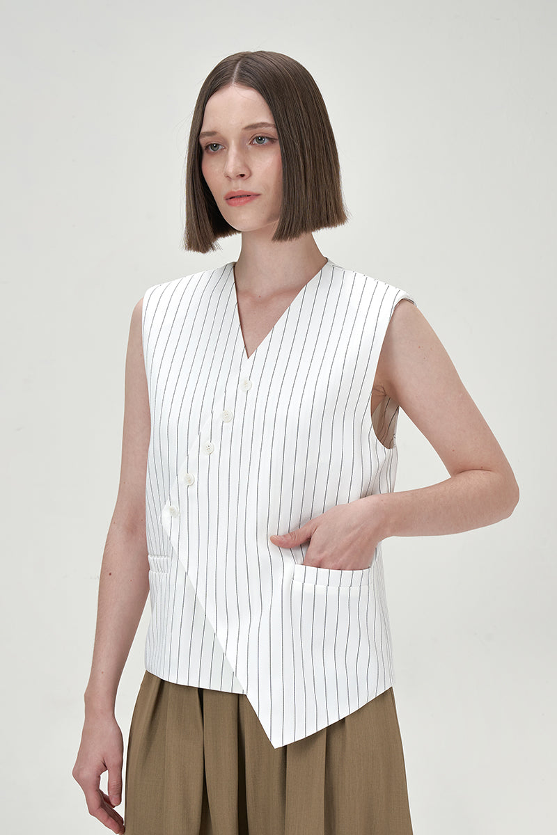 VIVIEN TAILORED WHITE WAISTCOAT - CULT MIA