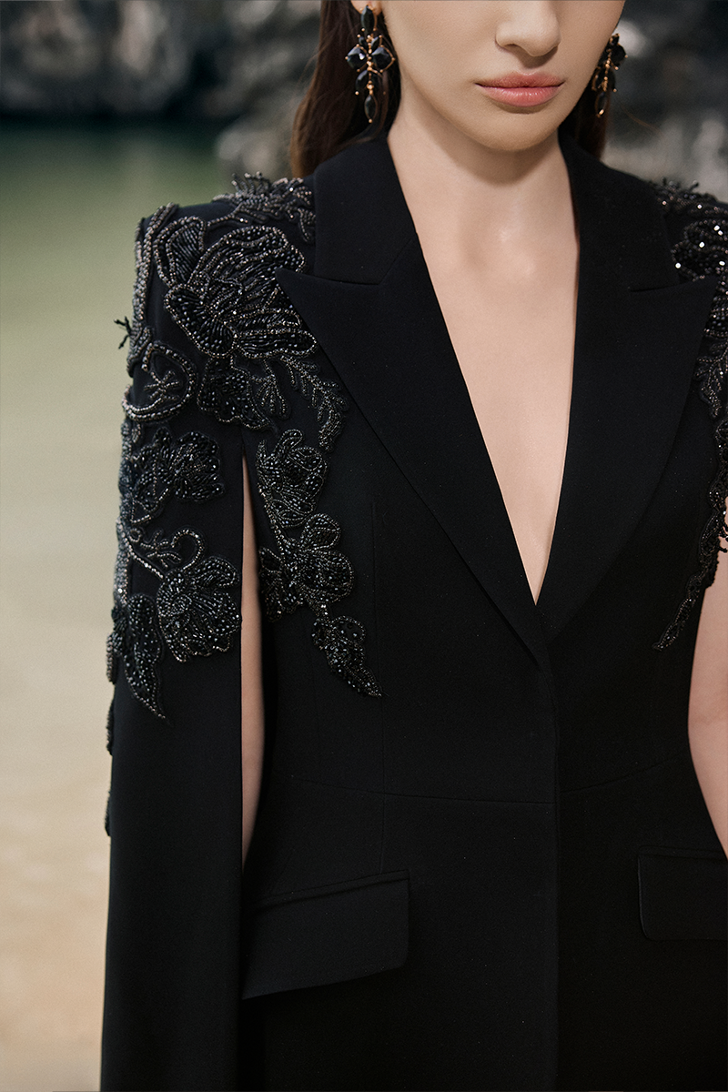 PEARL TAFFETA SET IN BLACK - CULT MIA