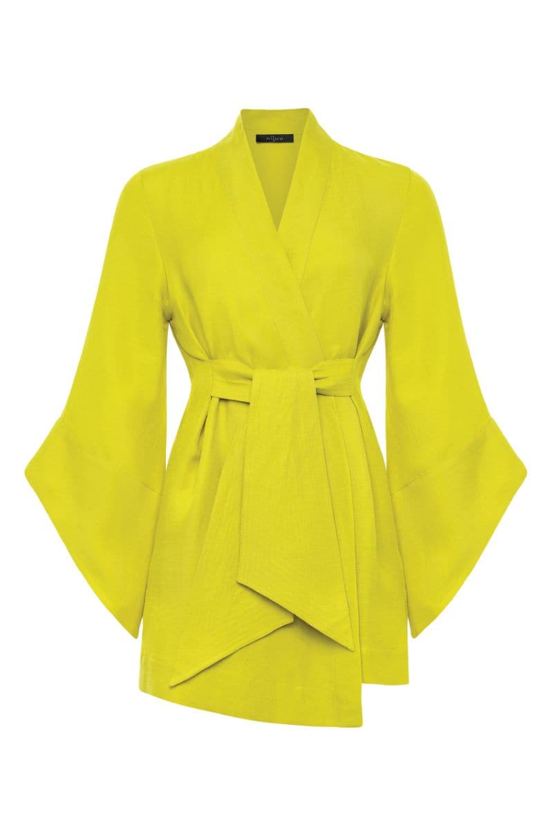 AMARA CITRON MINI KIMONO ROBE - CULT MIA